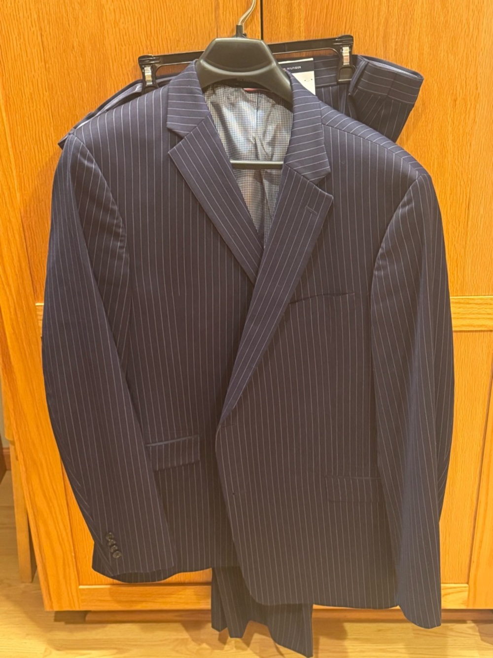 Tommy Hilfiger Navy Pinstripe Men's Suit Jacket 50 Long / Pants 44Wx30L